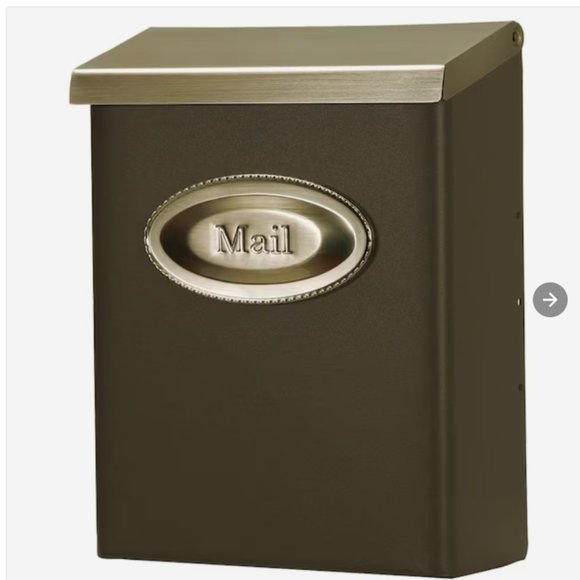 Gibraltar Mailboxes Wall Mount Bronze Metal Standard Lockable Mailbox - Picture 1 of 13